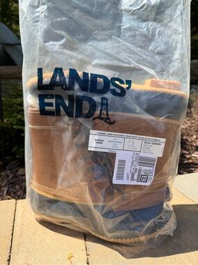 Lands' End Women's Duck Boots in Tan and Black size 11 New